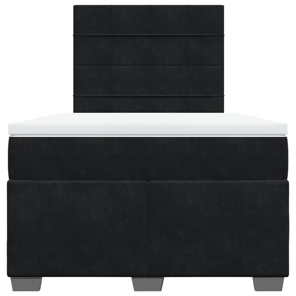 Boxspring met matras fluweel zwart 120x190 cm is nu te koop bij PeponiXL, paradijselijk wonen!