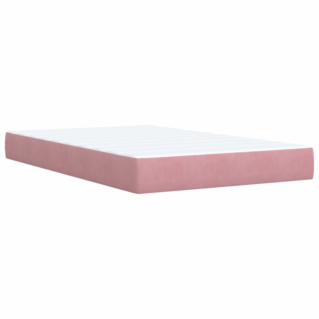Boxspring met matras fluweel roze 120x190 cm is nu te koop bij PeponiXL, paradijselijk wonen!