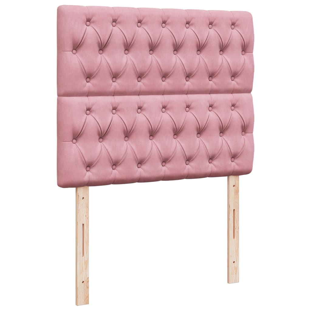 Boxspring met matras fluweel roze 120x190 cm is nu te koop bij PeponiXL, paradijselijk wonen!