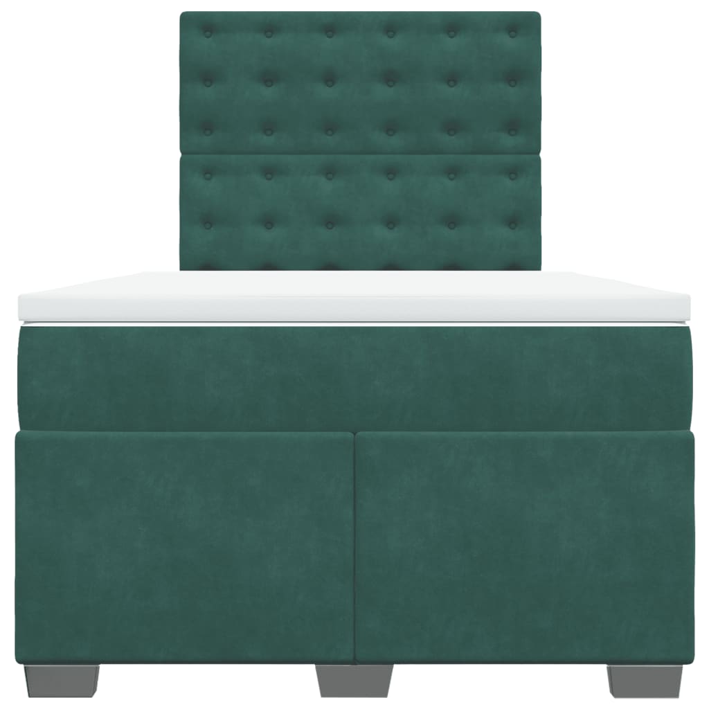 Boxspring met matras fluweel donkergroen 120x190 cm is nu te koop bij PeponiXL, paradijselijk wonen!