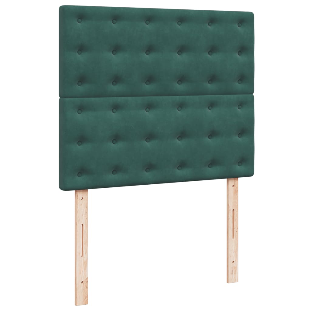 Boxspring met matras fluweel donkergroen 120x190 cm is nu te koop bij PeponiXL, paradijselijk wonen!