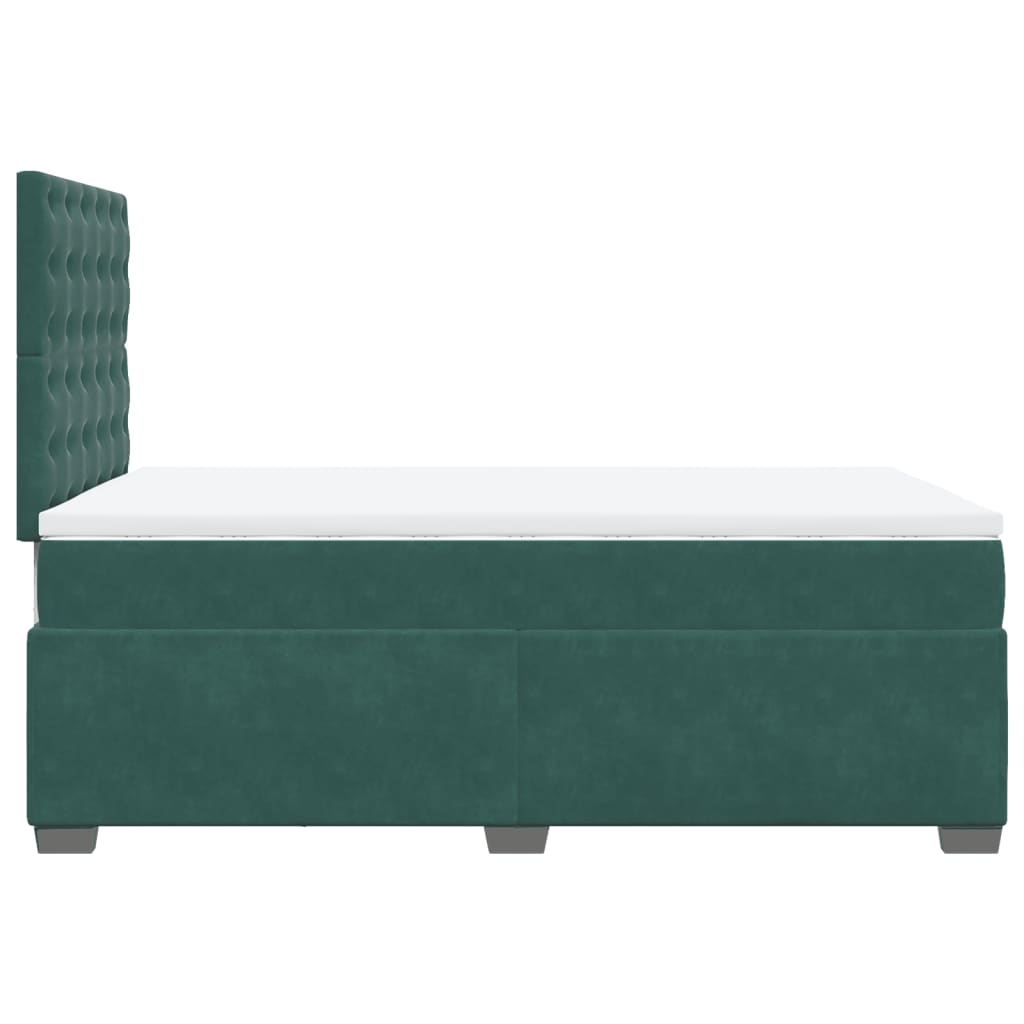Boxspring met matras fluweel donkergroen 120x190 cm is nu te koop bij PeponiXL, paradijselijk wonen!