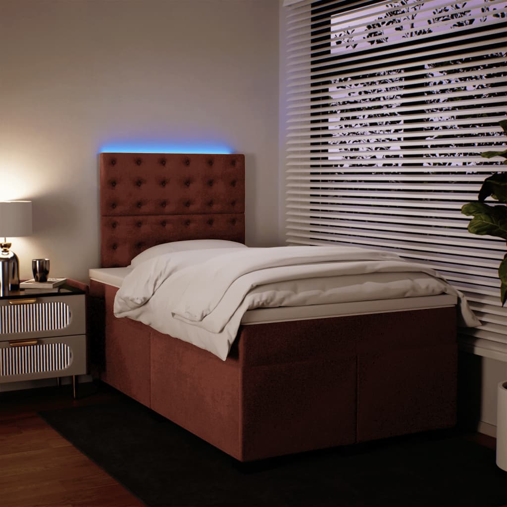 Boxspring met matras fluweel roze 120x190 cm is nu te koop bij PeponiXL, paradijselijk wonen!