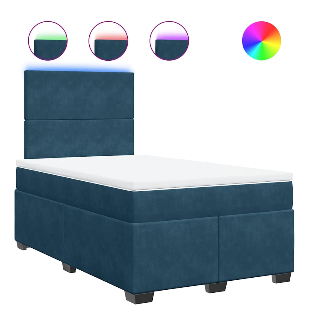 Boxspring met matras fluweel blauw 120x200 cm is nu te koop bij PeponiXL, paradijselijk wonen!