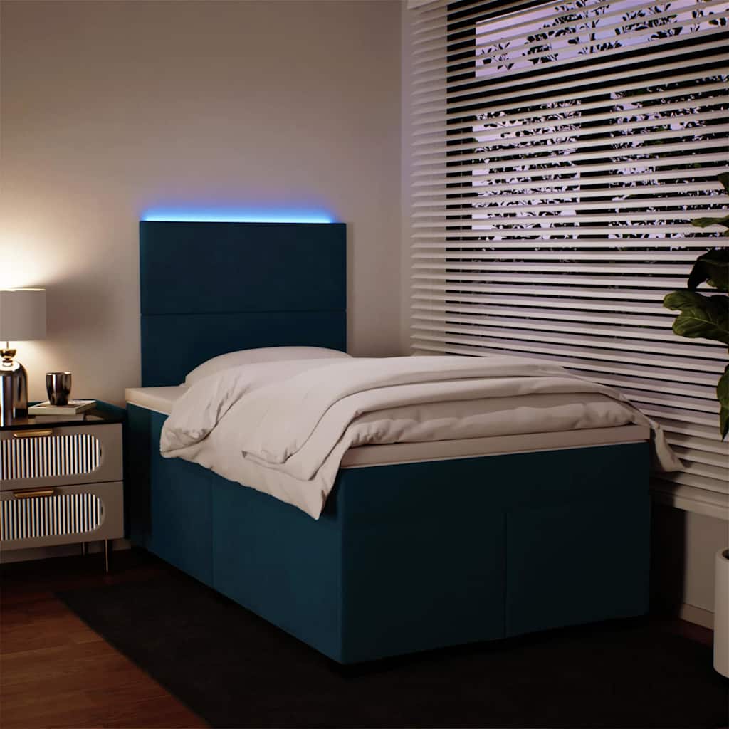 Boxspring met matras fluweel blauw 120x200 cm is nu te koop bij PeponiXL, paradijselijk wonen!