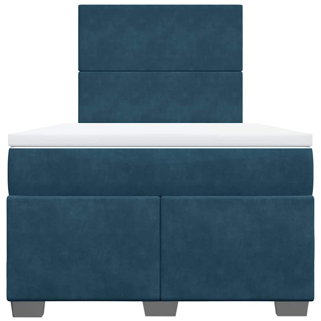 Boxspring met matras fluweel blauw 120x200 cm is nu te koop bij PeponiXL, paradijselijk wonen!