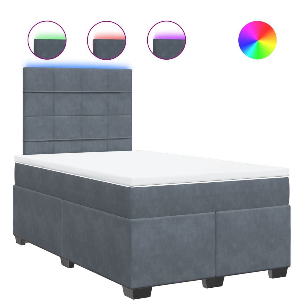 Boxspring met matras fluweel donkergrijs 120x200 cm is nu te koop bij PeponiXL, paradijselijk wonen!