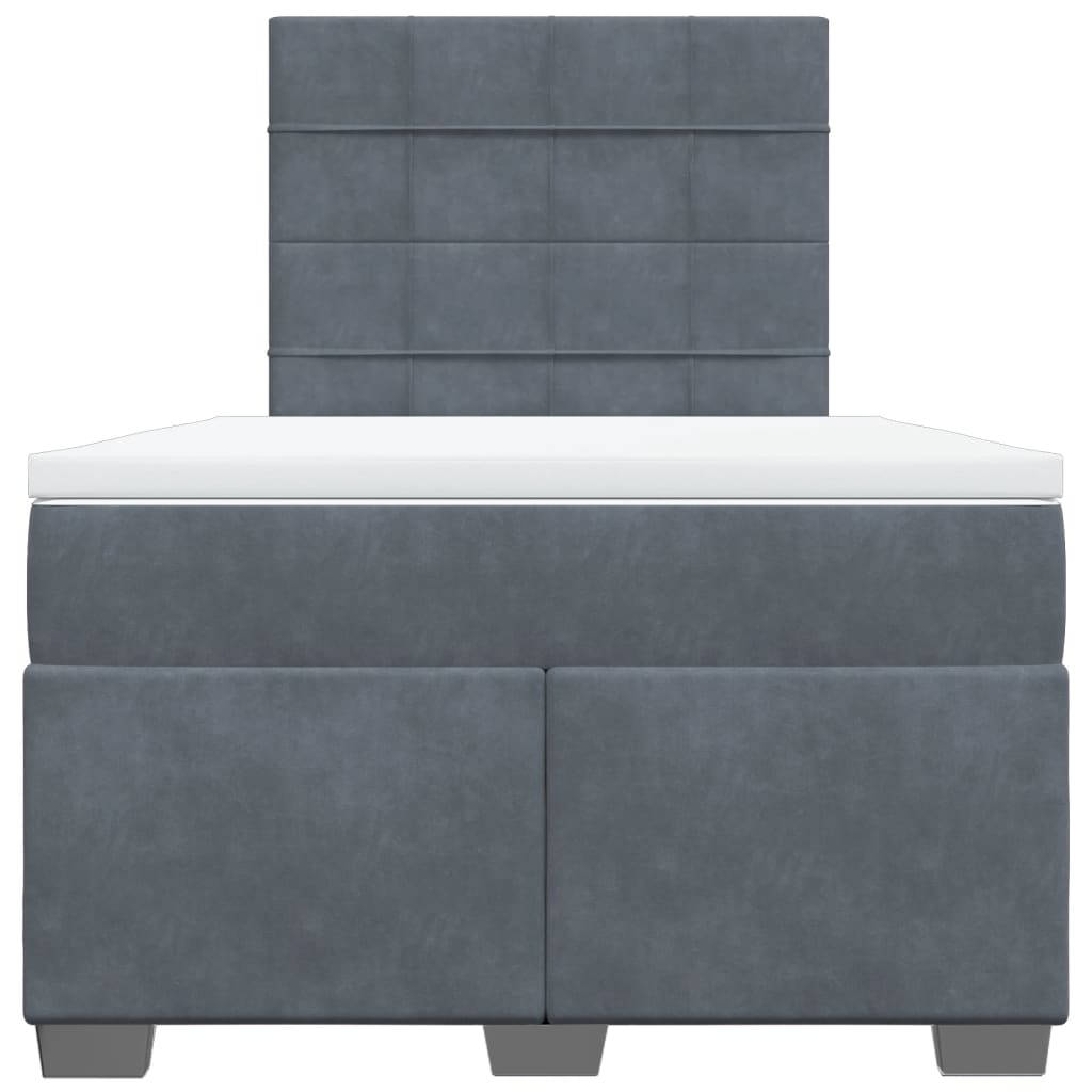 Boxspring met matras fluweel donkergrijs 120x200 cm is nu te koop bij PeponiXL, paradijselijk wonen!