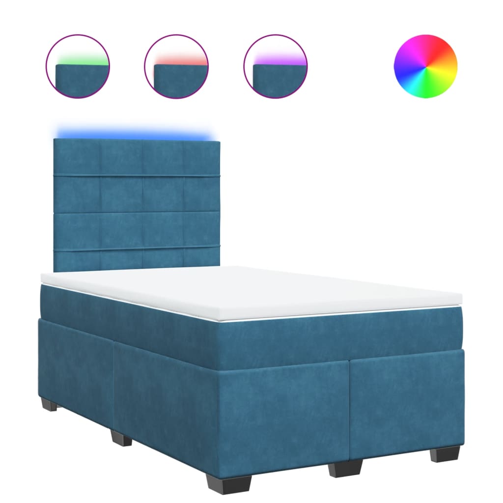 Boxspring met matras fluweel blauw 120x200 cm is nu te koop bij PeponiXL, paradijselijk wonen!