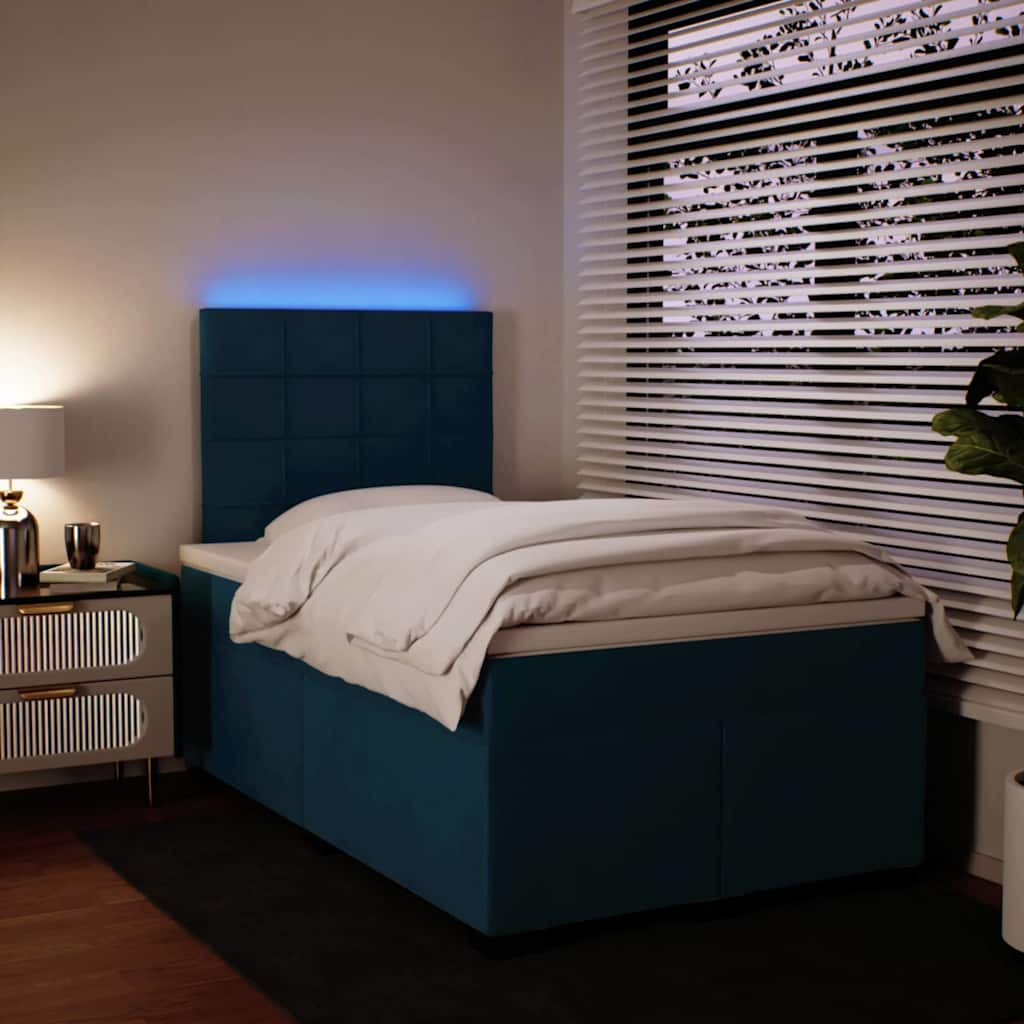 Boxspring met matras fluweel blauw 120x200 cm is nu te koop bij PeponiXL, paradijselijk wonen!