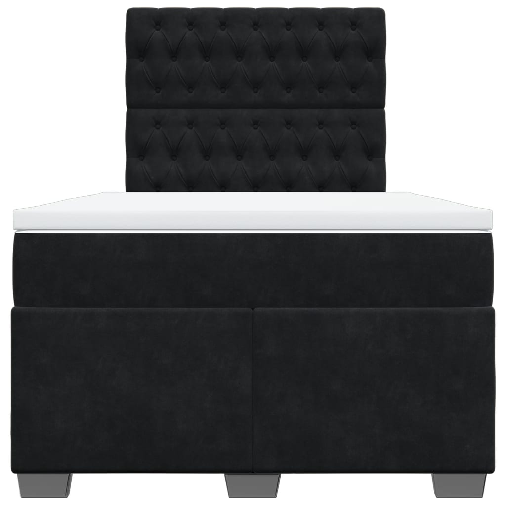 Boxspring met matras fluweel zwart 120x200 cm is nu te koop bij PeponiXL, paradijselijk wonen!