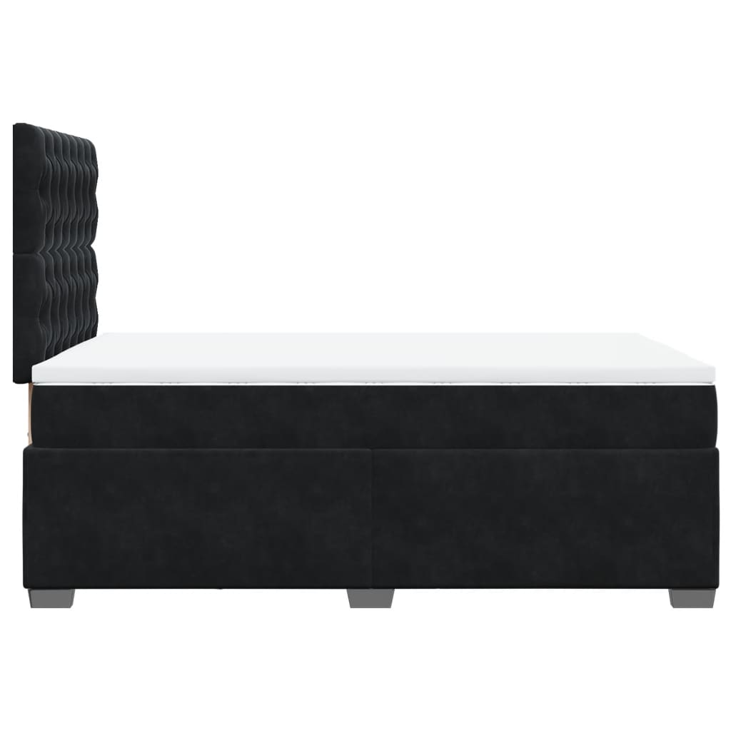 Boxspring met matras fluweel zwart 120x200 cm is nu te koop bij PeponiXL, paradijselijk wonen!