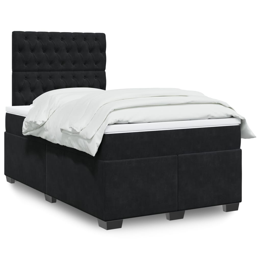 Boxspring met matras fluweel zwart 120x200 cm is nu te koop bij PeponiXL, paradijselijk wonen!