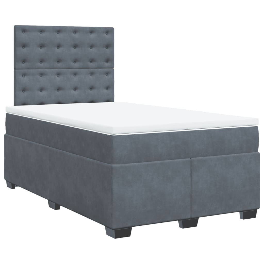 Boxspring met matras fluweel donkergrijs 120x200 cm is nu te koop bij PeponiXL, paradijselijk wonen!