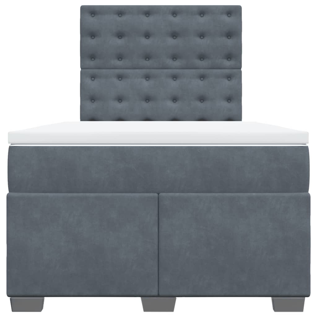Boxspring met matras fluweel donkergrijs 120x200 cm is nu te koop bij PeponiXL, paradijselijk wonen!