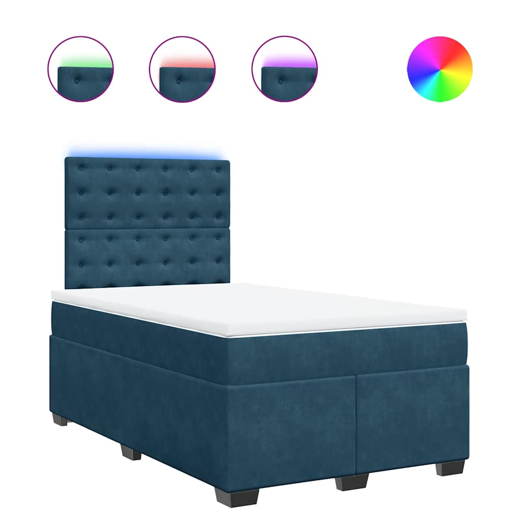 Boxspring met matras fluweel blauw 120x200 cm is nu te koop bij PeponiXL, paradijselijk wonen!