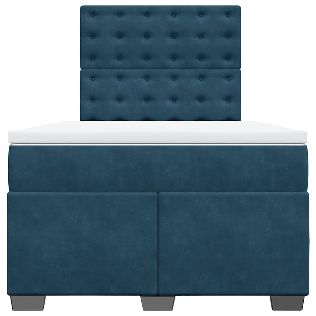 Boxspring met matras fluweel blauw 120x200 cm is nu te koop bij PeponiXL, paradijselijk wonen!