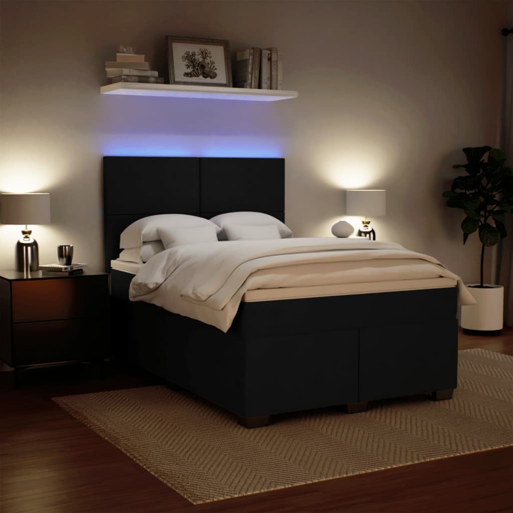 Boxspring met matras fluweel zwart 140x190 cm is nu te koop bij PeponiXL, paradijselijk wonen!