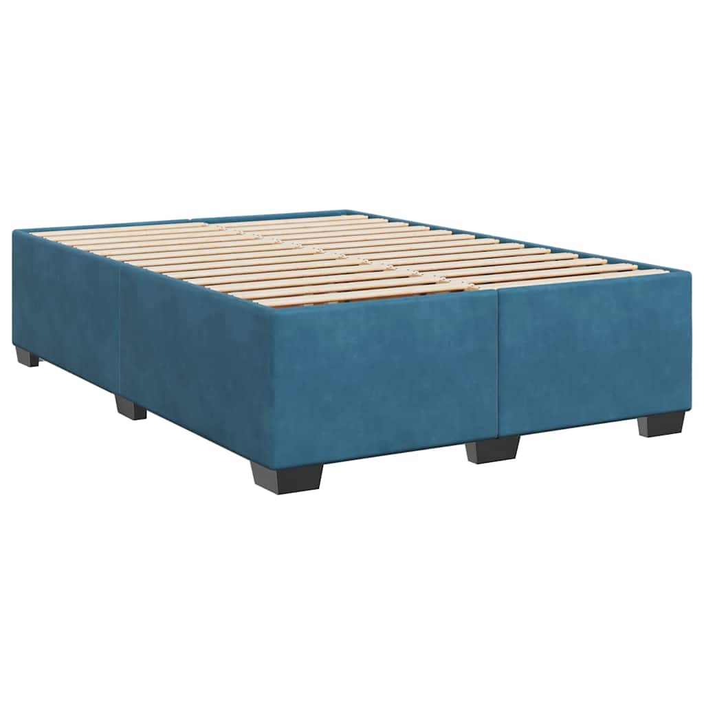 Boxspring met matras fluweel blauw 140x190 cm is nu te koop bij PeponiXL, paradijselijk wonen!