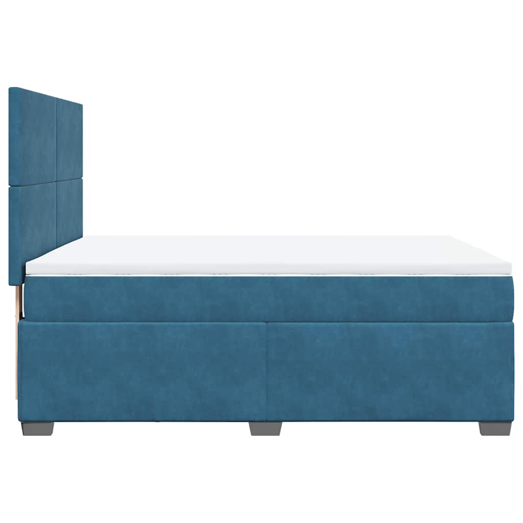 Boxspring met matras fluweel blauw 140x190 cm is nu te koop bij PeponiXL, paradijselijk wonen!