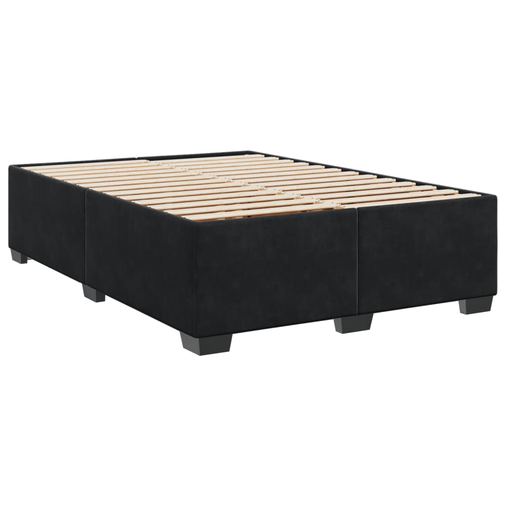 Boxspring met matras fluweel zwart 140x190 cm is nu te koop bij PeponiXL, paradijselijk wonen!