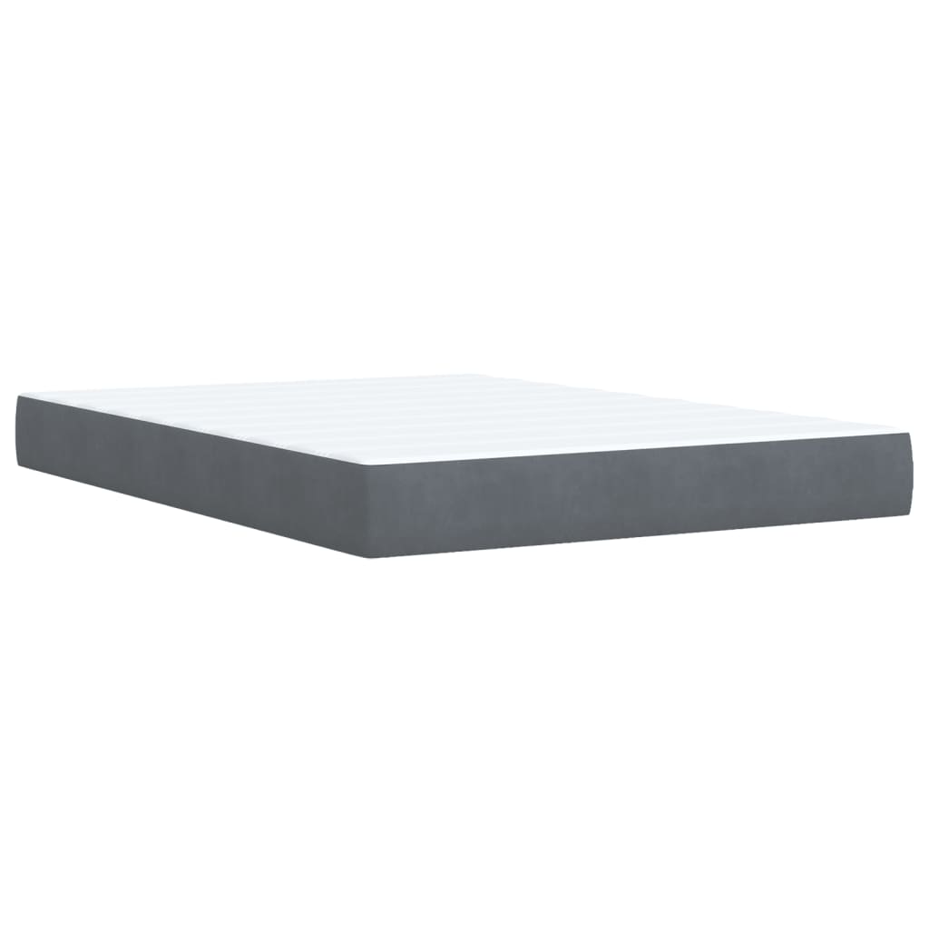 Boxspring met matras fluweel donkergrijs 140x190 cm is nu te koop bij PeponiXL, paradijselijk wonen!