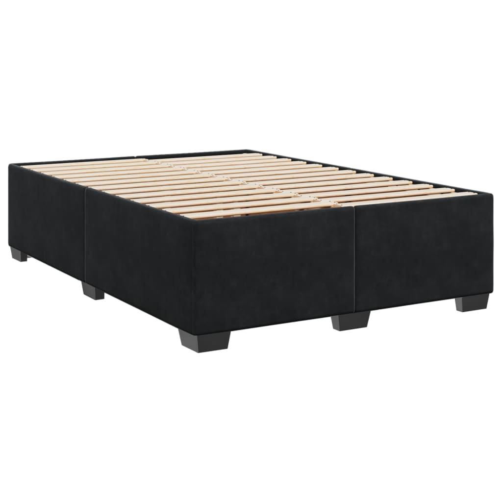 Boxspring met matras fluweel zwart 140x190 cm is nu te koop bij PeponiXL, paradijselijk wonen!