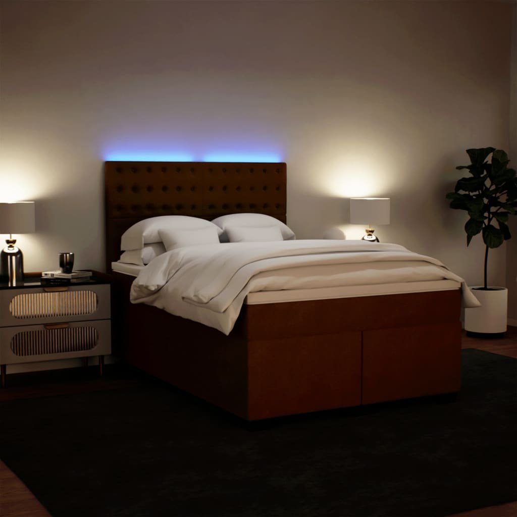 Boxspring met matras fluweel roze 140x190 cm is nu te koop bij PeponiXL, paradijselijk wonen!