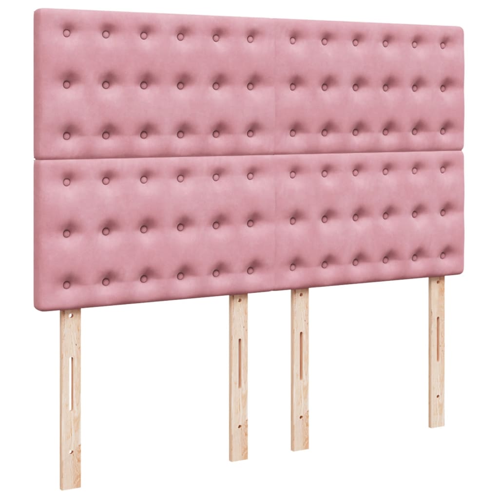 Boxspring met matras fluweel roze 140x190 cm is nu te koop bij PeponiXL, paradijselijk wonen!