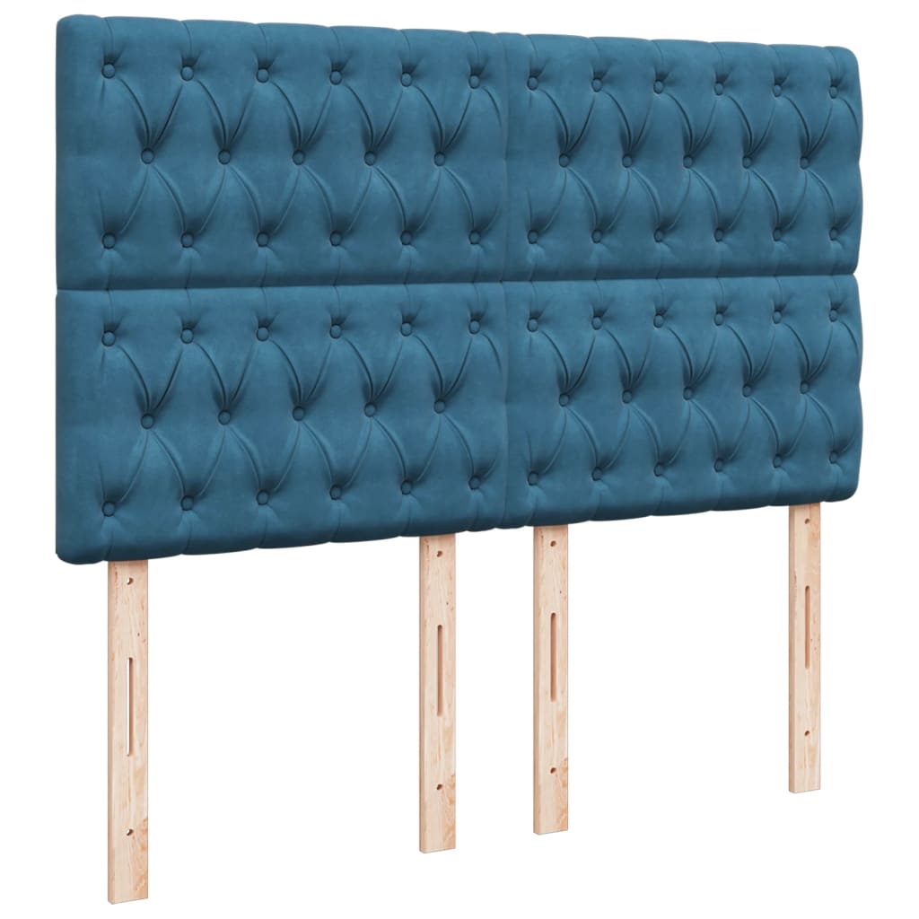 Boxspring met matras fluweel blauw 140x200 cm is nu te koop bij PeponiXL, paradijselijk wonen!
