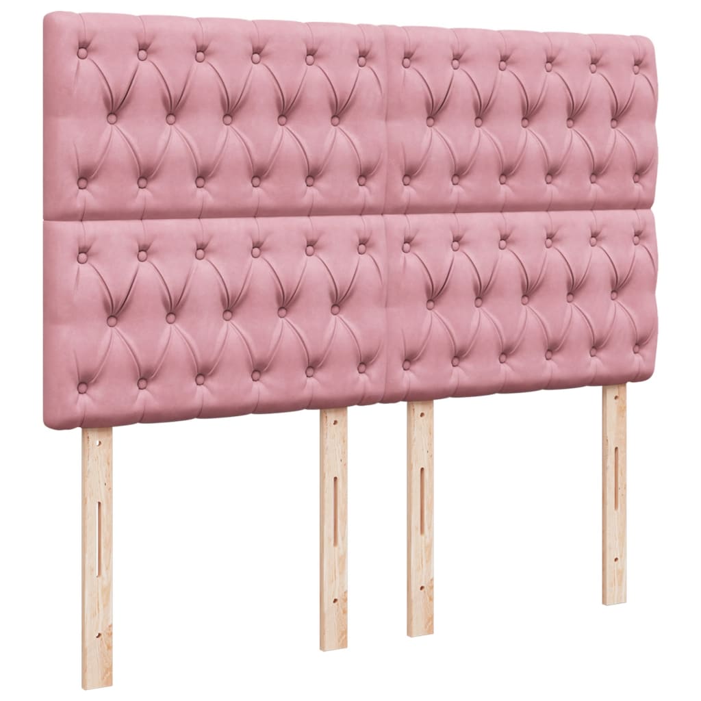 Boxspring met matras fluweel roze 140x200 cm is nu te koop bij PeponiXL, paradijselijk wonen!