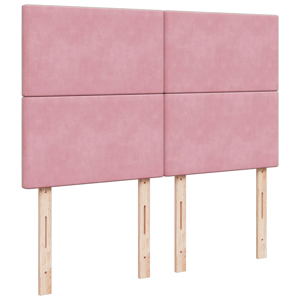 Boxspring met matras fluweel roze 160x200 cm is nu te koop bij PeponiXL, paradijselijk wonen!