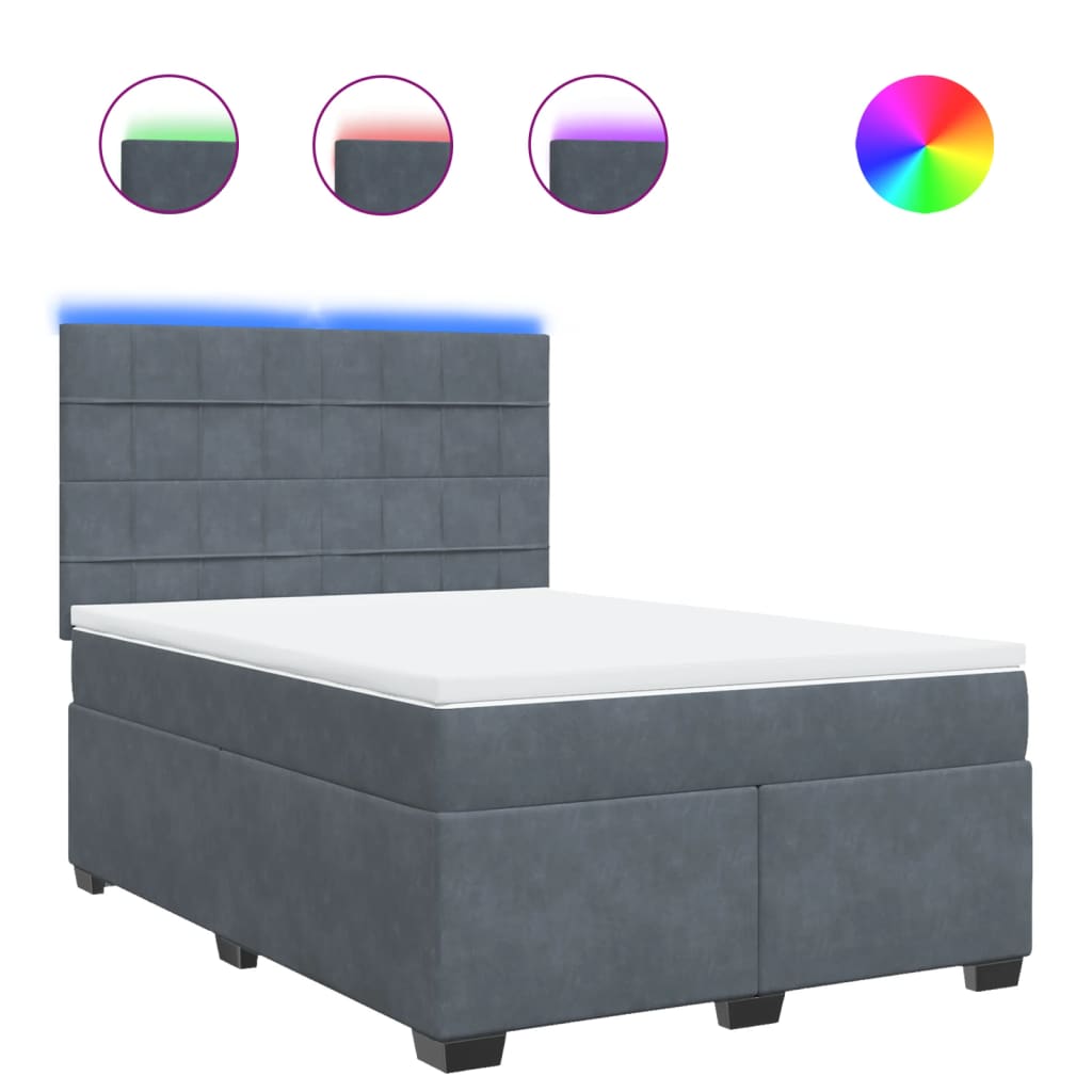 Boxspring met matras fluweel donkergrijs 160x200 cm is nu te koop bij PeponiXL, paradijselijk wonen!