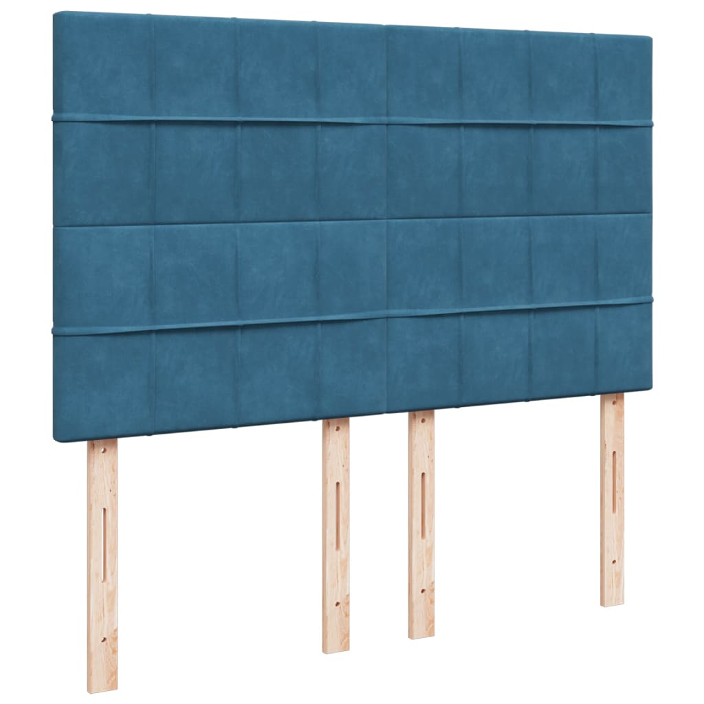 Boxspring met matras fluweel blauw 160x200 cm is nu te koop bij PeponiXL, paradijselijk wonen!