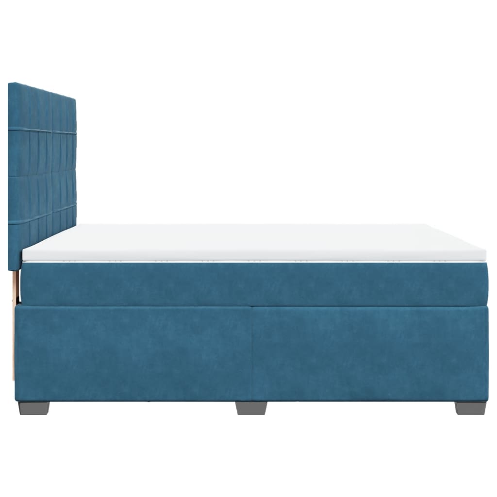 Boxspring met matras fluweel blauw 160x200 cm is nu te koop bij PeponiXL, paradijselijk wonen!