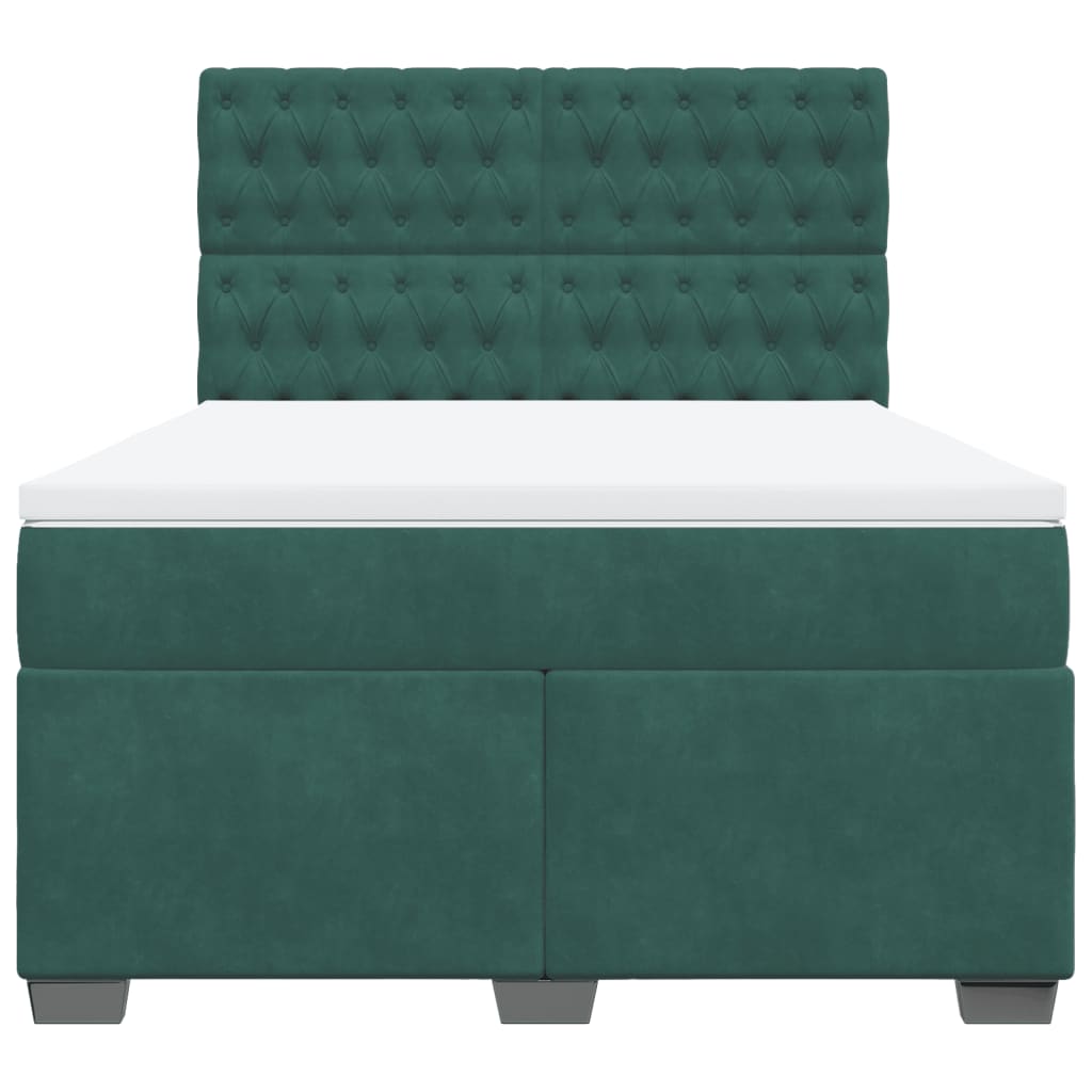Boxspring met matras fluweel donkergroen 160x200 cm is nu te koop bij PeponiXL, paradijselijk wonen!
