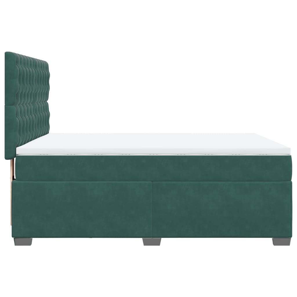 Boxspring met matras fluweel donkergroen 160x200 cm is nu te koop bij PeponiXL, paradijselijk wonen!