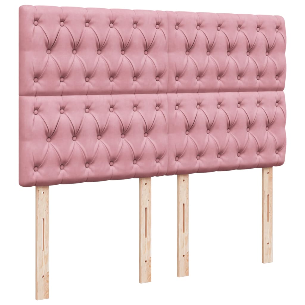 Boxspring met matras fluweel roze 160x200 cm is nu te koop bij PeponiXL, paradijselijk wonen!