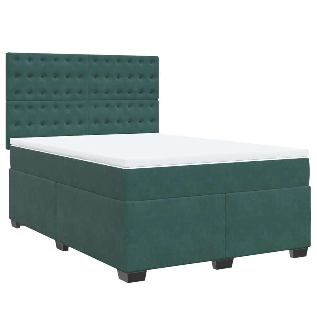 Boxspring met matras fluweel donkergroen 160x200 cm is nu te koop bij PeponiXL, paradijselijk wonen!