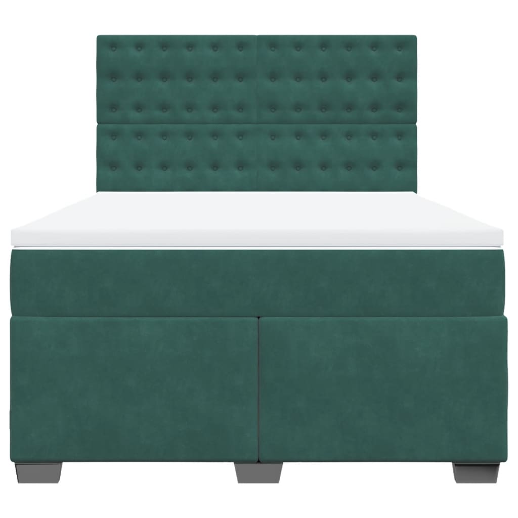Boxspring met matras fluweel donkergroen 160x200 cm is nu te koop bij PeponiXL, paradijselijk wonen!
