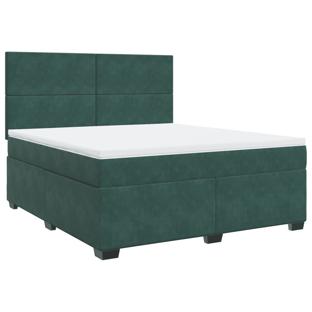 Boxspring met matras fluweel donkergroen 180x200 cm is nu te koop bij PeponiXL, paradijselijk wonen!