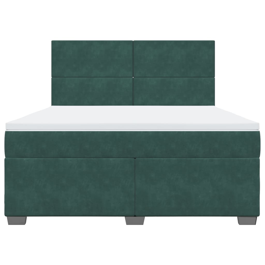 Boxspring met matras fluweel donkergroen 180x200 cm is nu te koop bij PeponiXL, paradijselijk wonen!