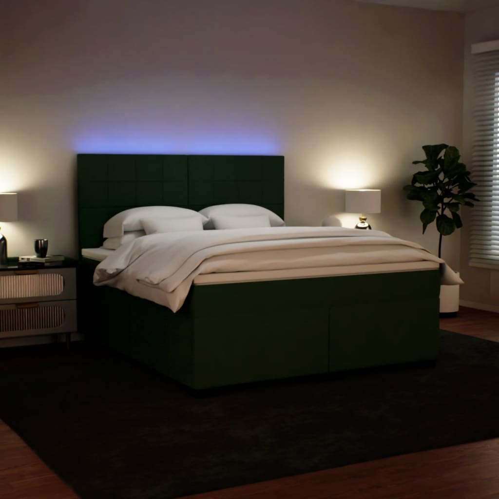 Boxspring met matras fluweel donkergroen 180x200 cm is nu te koop bij PeponiXL, paradijselijk wonen!