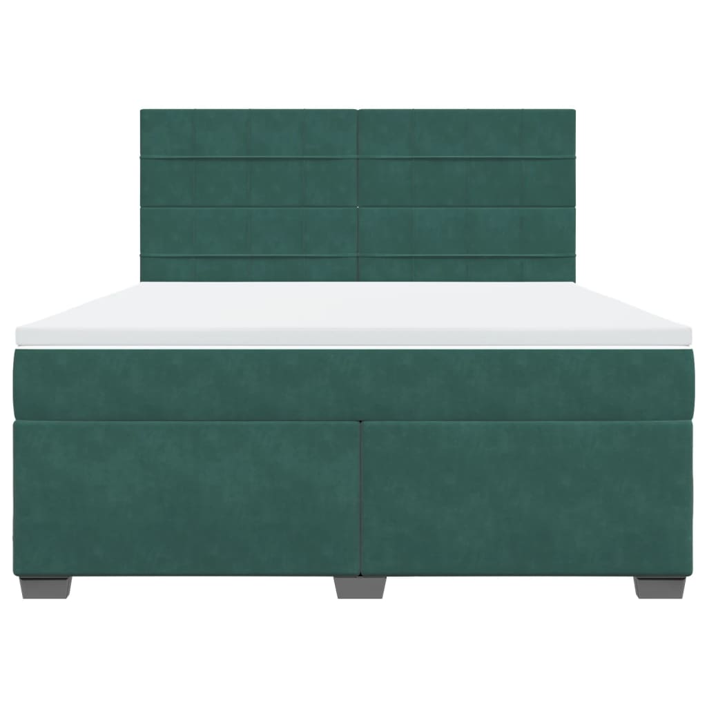 Boxspring met matras fluweel donkergroen 180x200 cm is nu te koop bij PeponiXL, paradijselijk wonen!