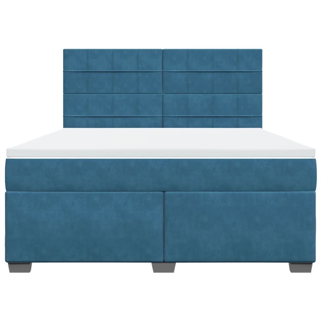 Boxspring met matras fluweel blauw 180x200 cm is nu te koop bij PeponiXL, paradijselijk wonen!