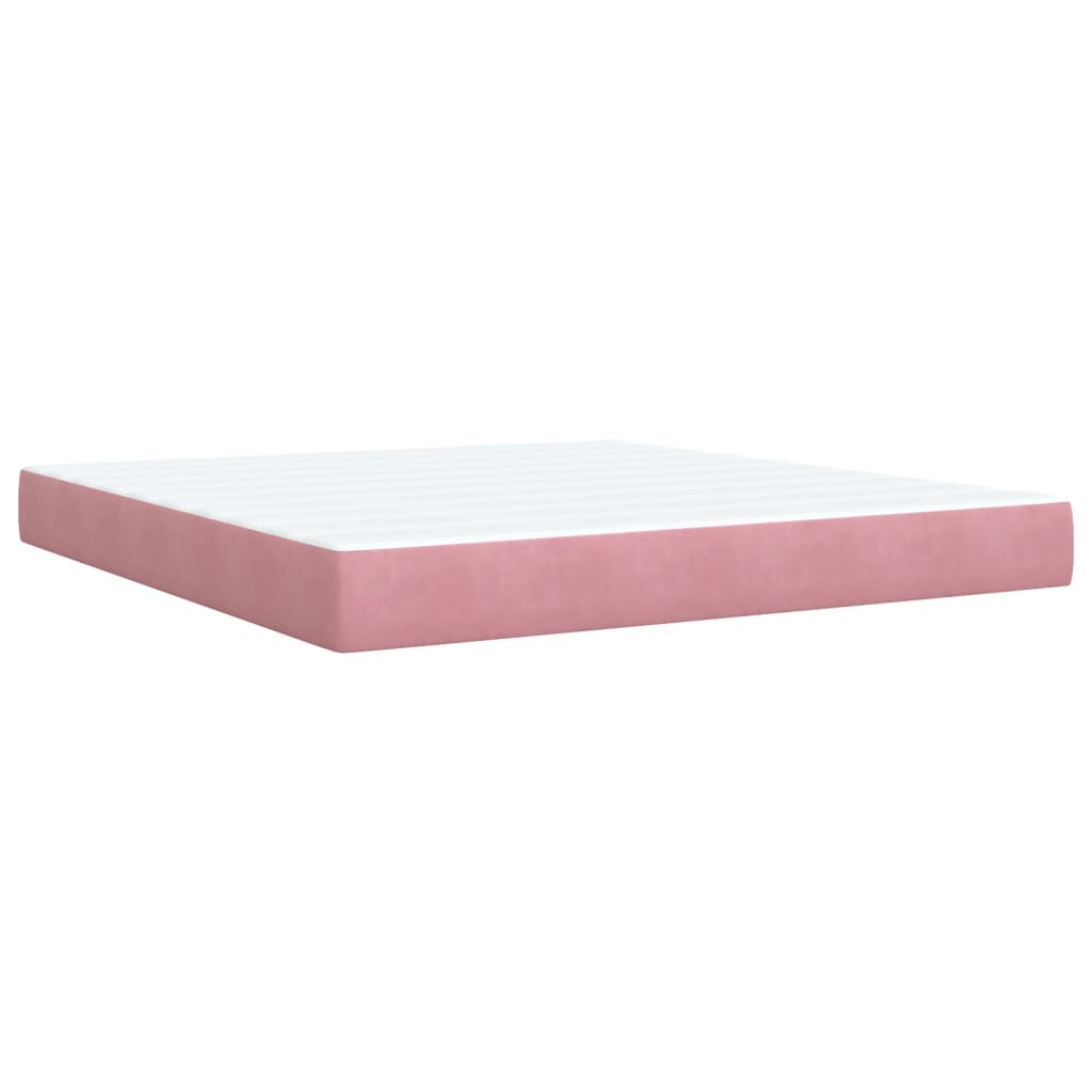 Boxspring met matras fluweel roze 180x200 cm is nu te koop bij PeponiXL, paradijselijk wonen!