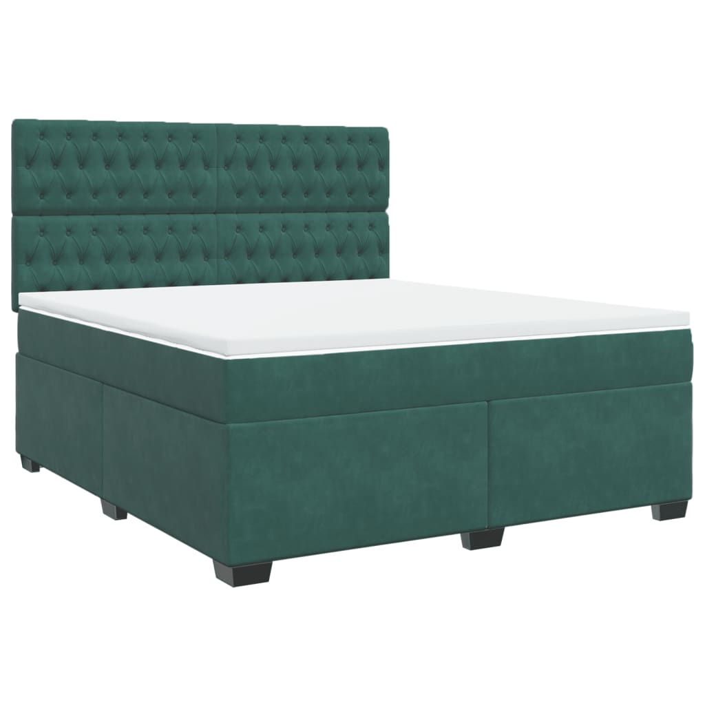 Boxspring met matras fluweel donkergroen 180x200 cm is nu te koop bij PeponiXL, paradijselijk wonen!
