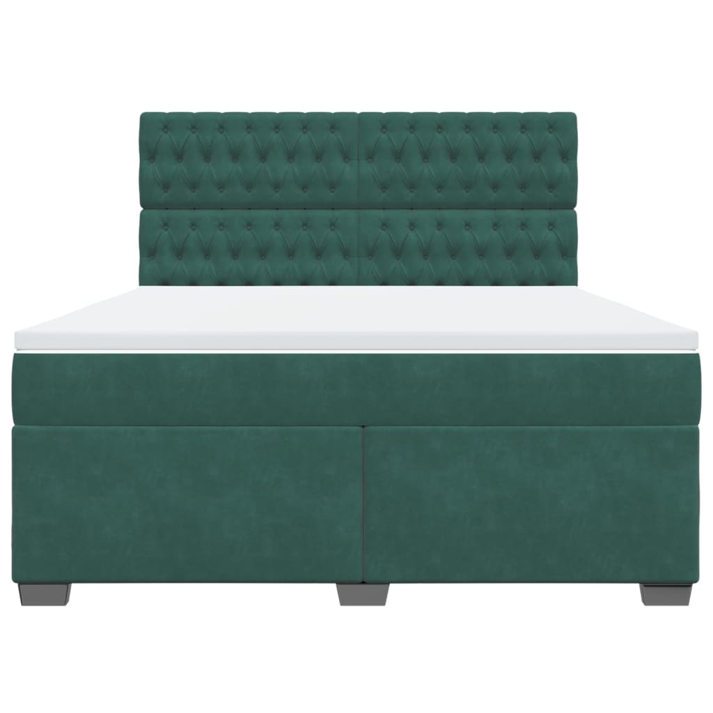Boxspring met matras fluweel donkergroen 180x200 cm is nu te koop bij PeponiXL, paradijselijk wonen!