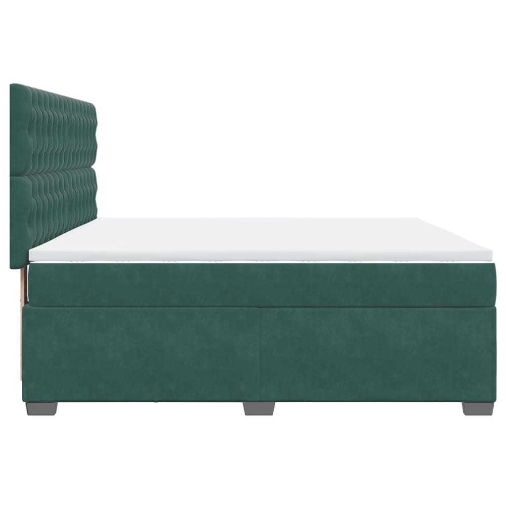 Boxspring met matras fluweel donkergroen 180x200 cm is nu te koop bij PeponiXL, paradijselijk wonen!