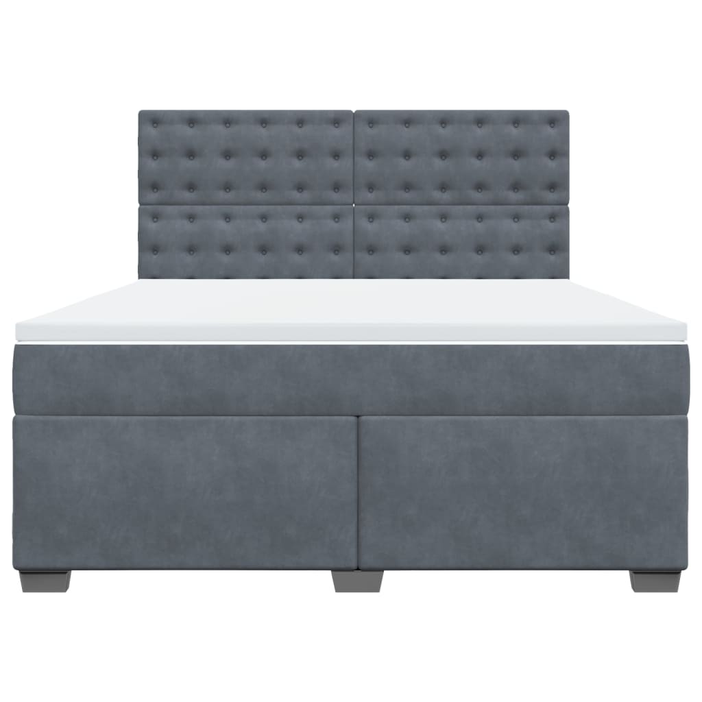 Boxspring met matras fluweel donkergrijs 180x200 cm is nu te koop bij PeponiXL, paradijselijk wonen!